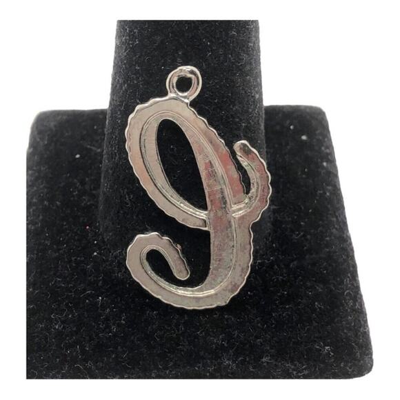 Unique Retro Script “C” Silver Plated Embedded With Sparkling Rhinestone Pendant - Picture 7 of 11
